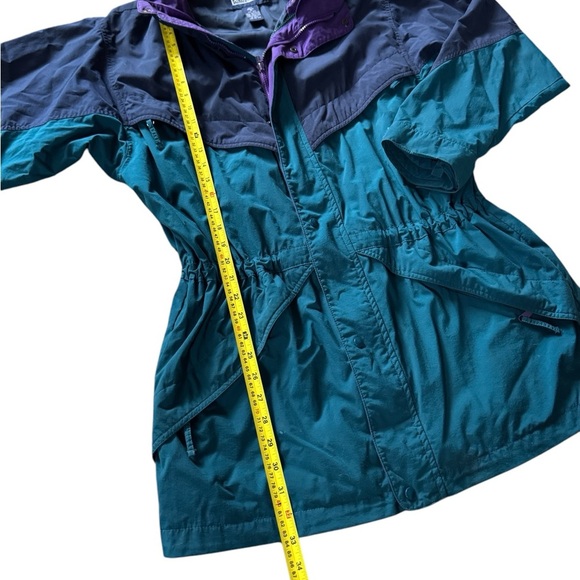 Vintage Lands End Nylon Full Zip Jacket Men Size Medium Regular Packable Hood - Picture 2 of 8